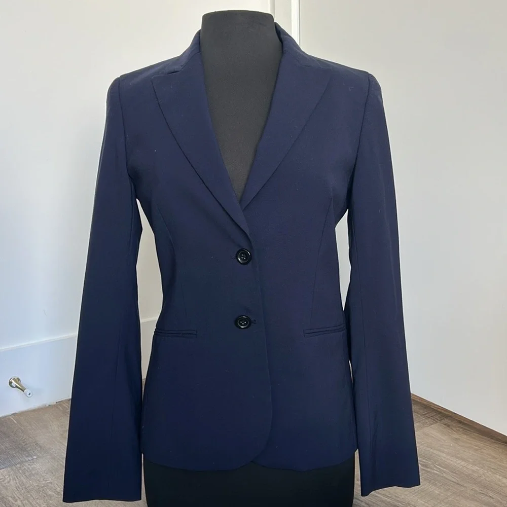 Theory Nichelle Broadway Navy Blue Blazer Suit Jacket 8 - Picture 12 of 14